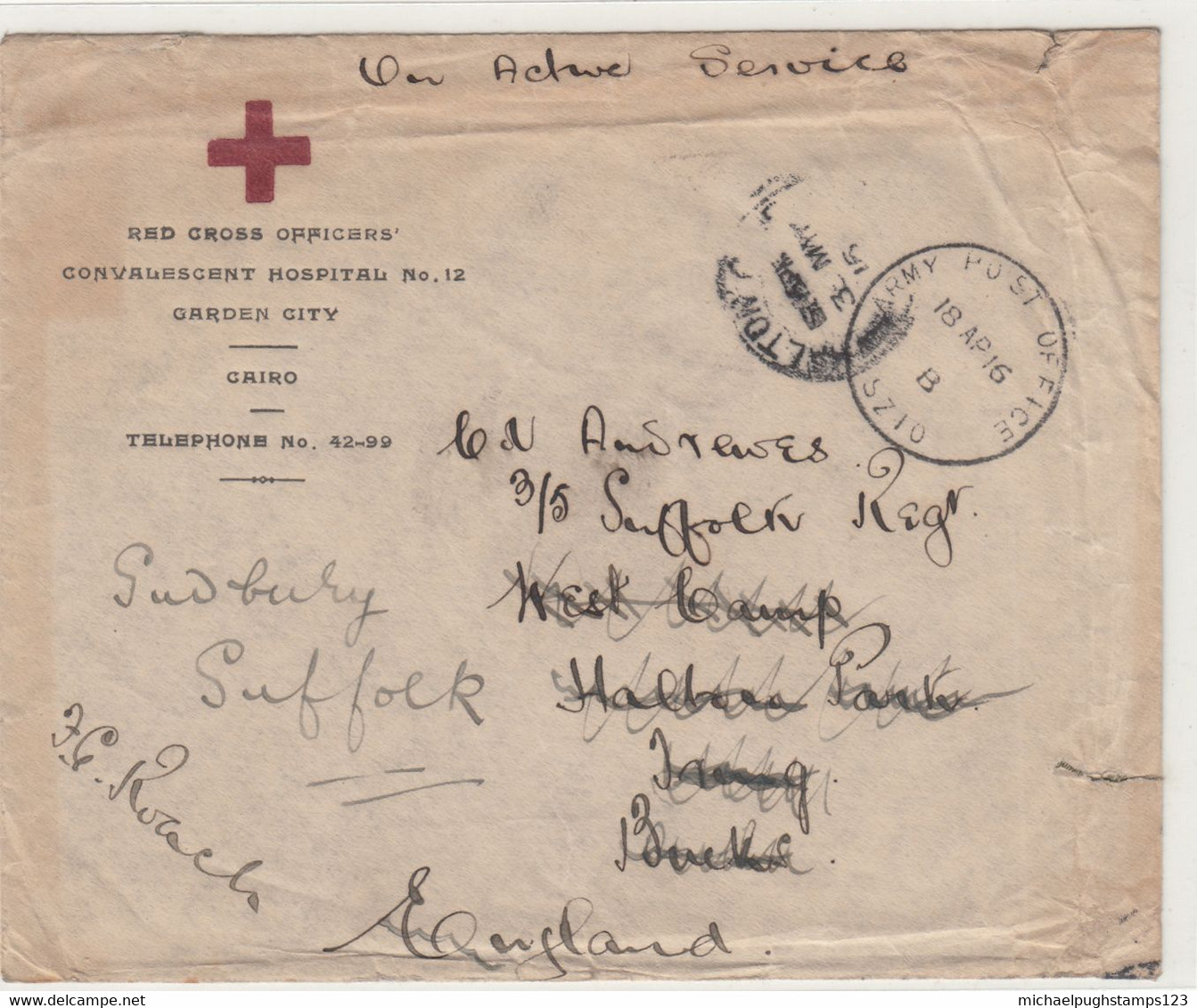 G.B. / Military Mail / Red Cross Hospitals / Egypt - Non Classés