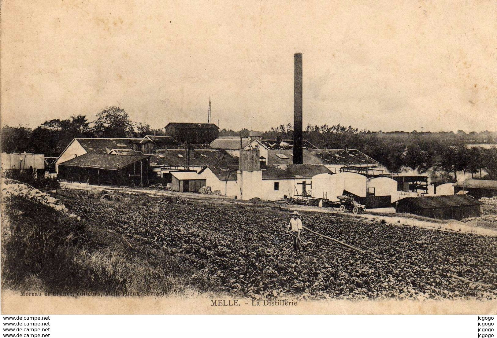 MELLE  La Distillerie  Carte écrite En 1905  2 Scans - Melle