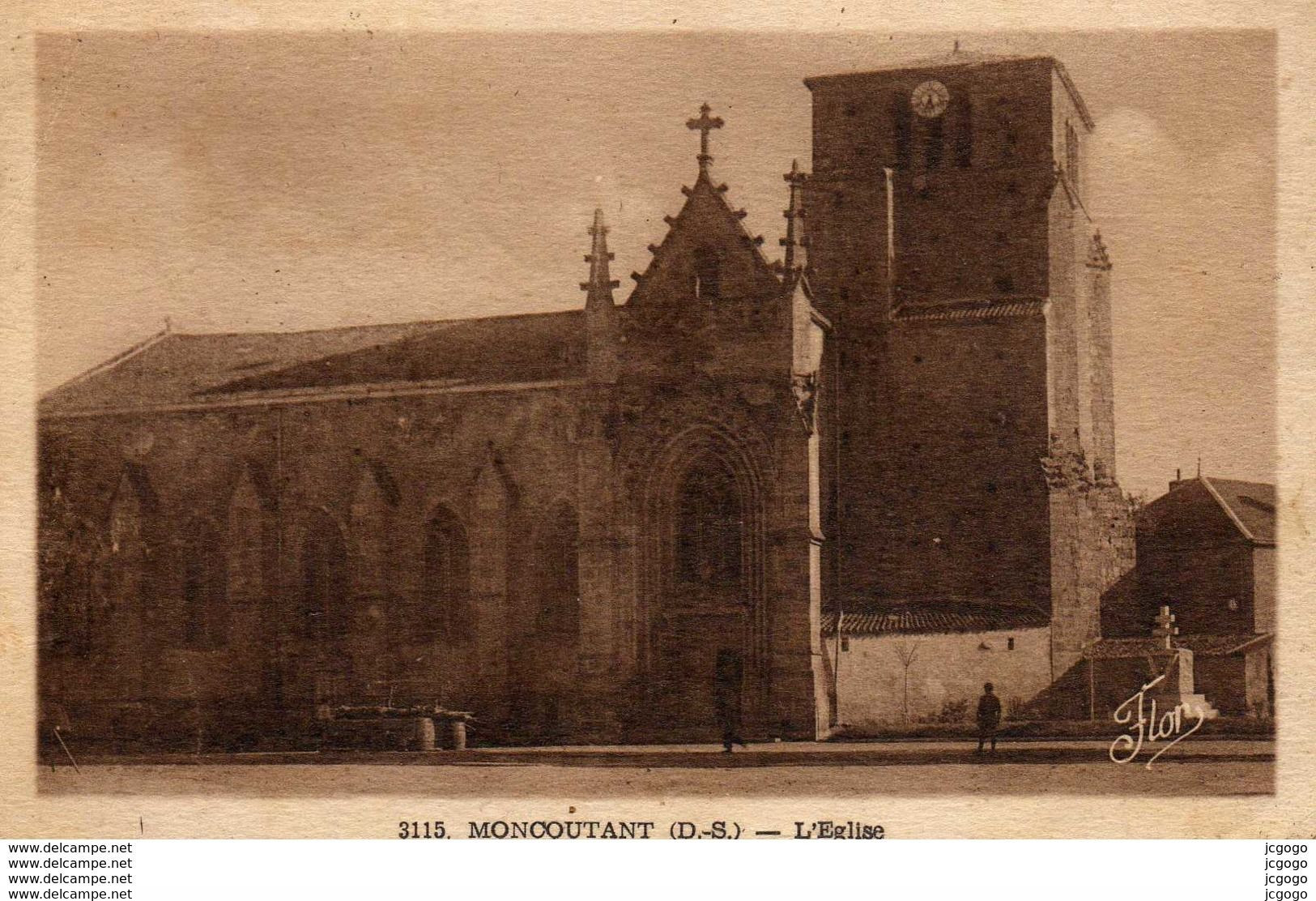 MONCOUTANT  L'Eglise. Carte écrite En 1949. TBE - Moncoutant