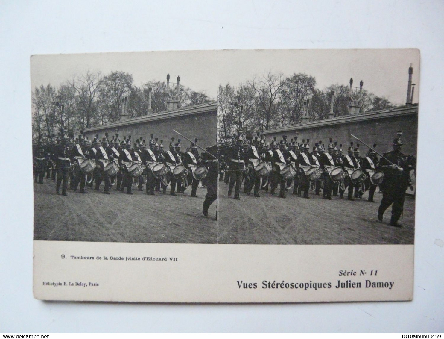 CPA TAMBOURG DE LA GARDE (Visite D'Edouard VII) : Vues Stéréoscopiques Julien DAMOY - Inaugurations