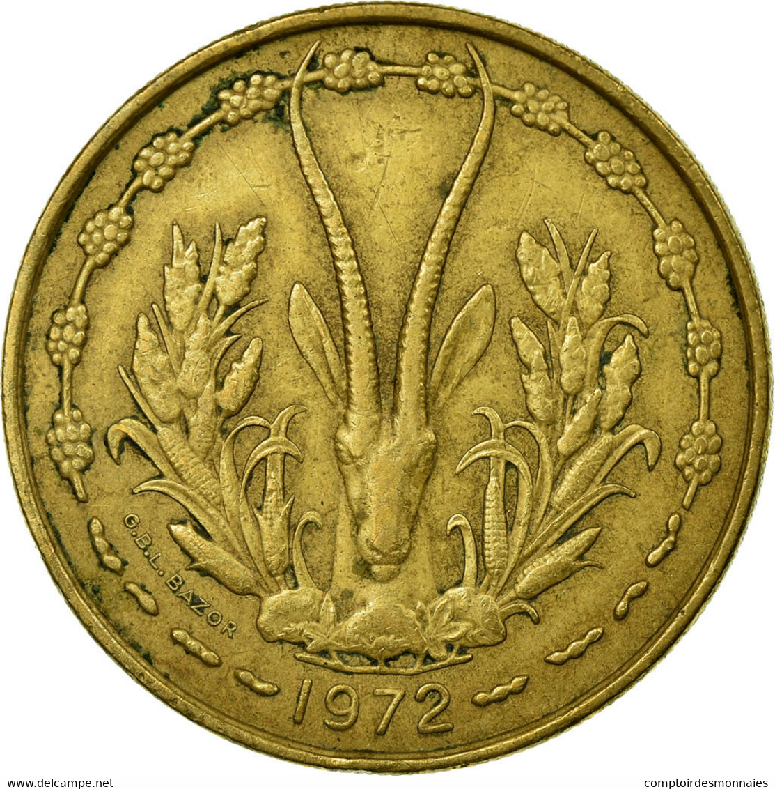 Monnaie, West African States, 25 Francs, 1972, Paris, TTB, Aluminum-Bronze, KM:5 - Costa De Marfil