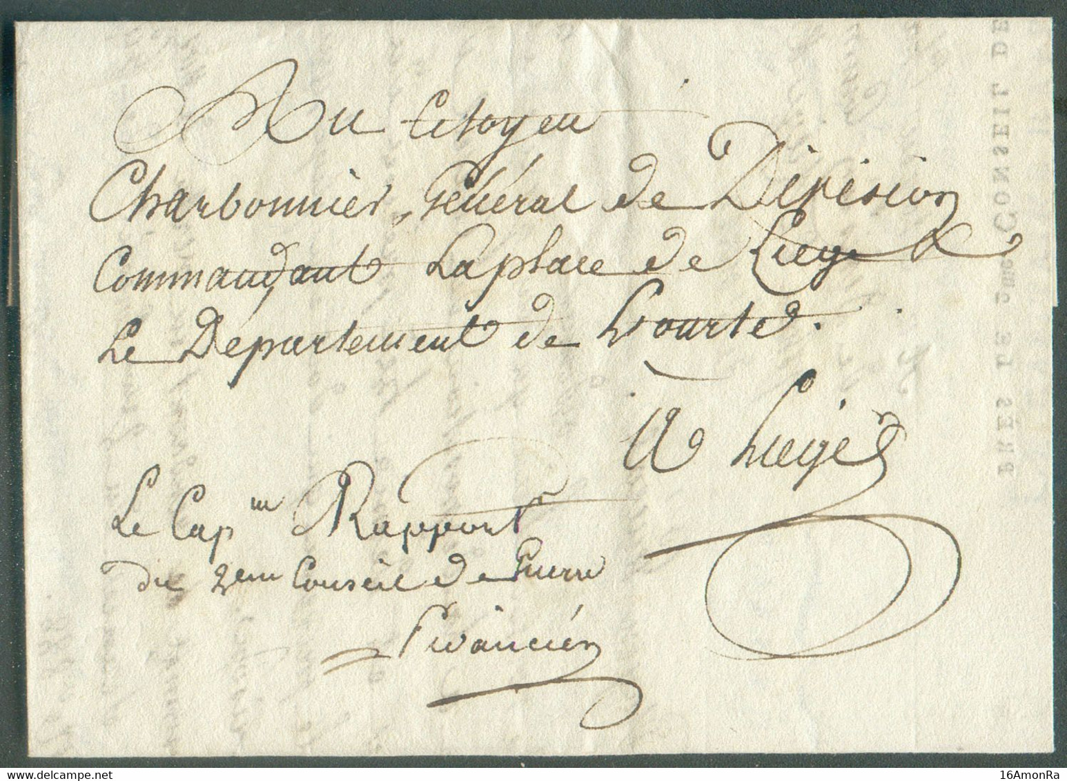 LAC De LIEGE Le 18 Brumaire AN 8 (9 Novembre 1799) Du Capitaine Rapporteur 2ème Conseil De Guerre De La 25è Division Mil - 1794-1814 (French Period)