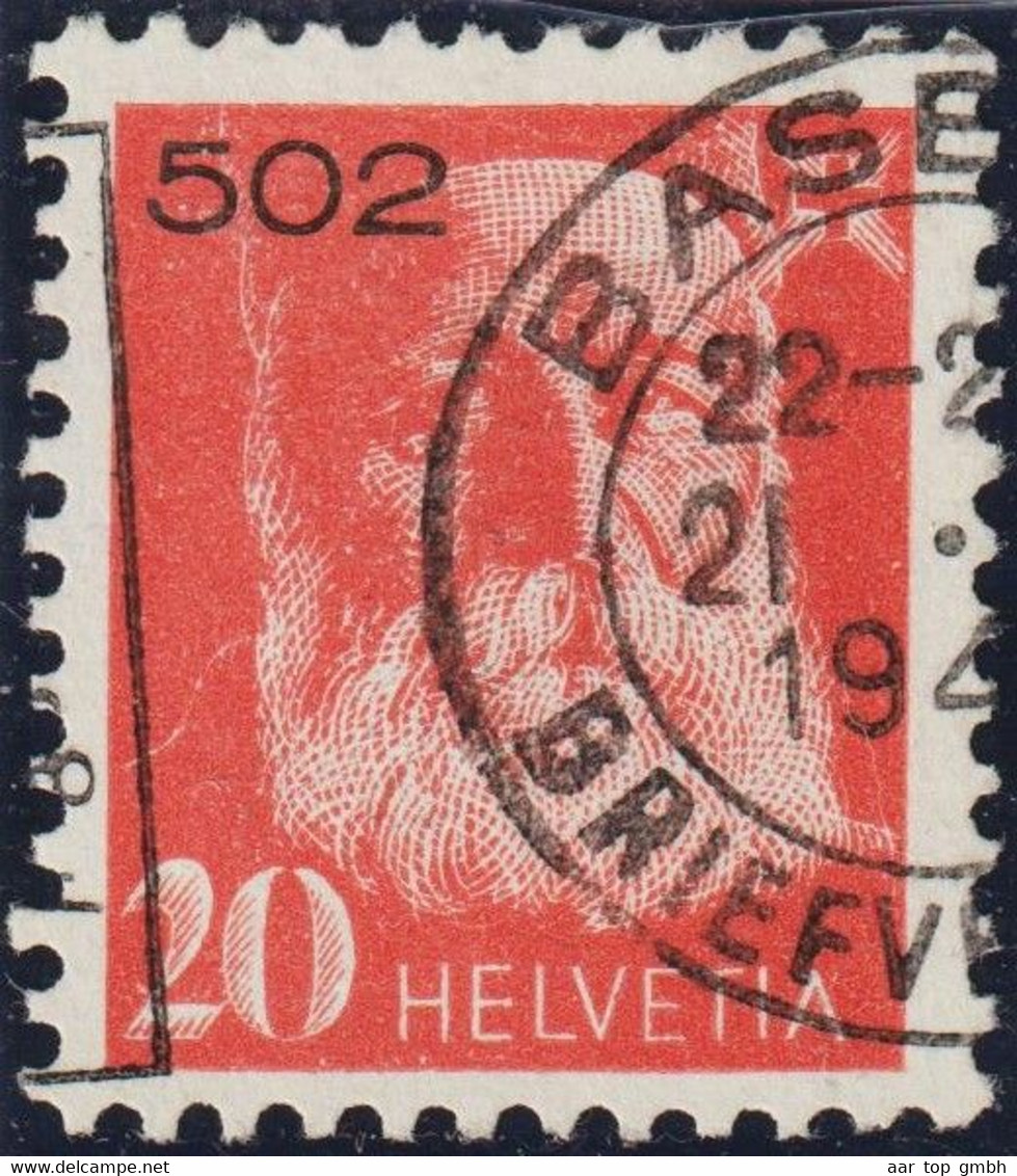 Schweiz Portofreiheit Zu#16Ay 20 Rp. Gr#302 Glattes Kreidepapier - Franquicia