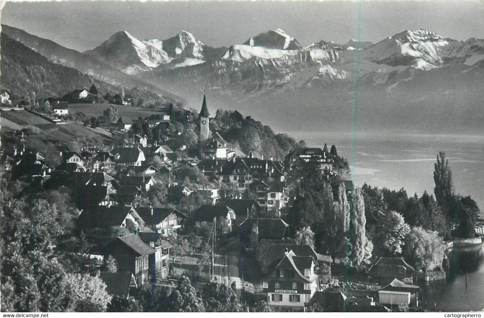 Hilterfingen Am Thunersee Eiger Monch Jungfrau In Distance 1959 - Hilterfingen