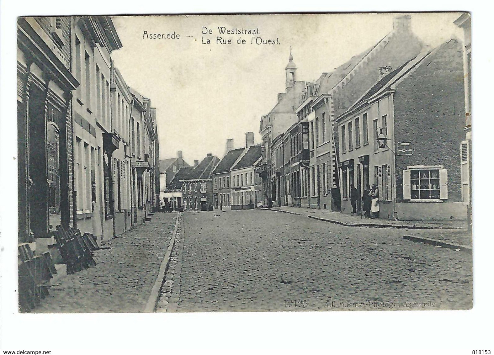 Assenede - De Weststraat  La Rue De L'Ouest 1912 - Assenede