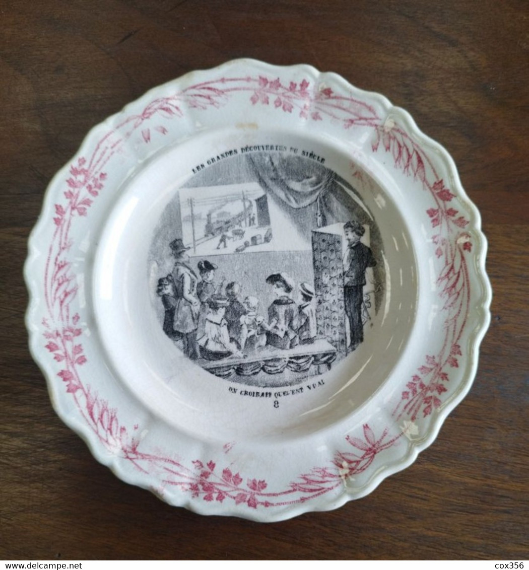 Series de 12 Assiettes "LES GRANDES DECOUVERTES DU SIECLE " Creil Montereau