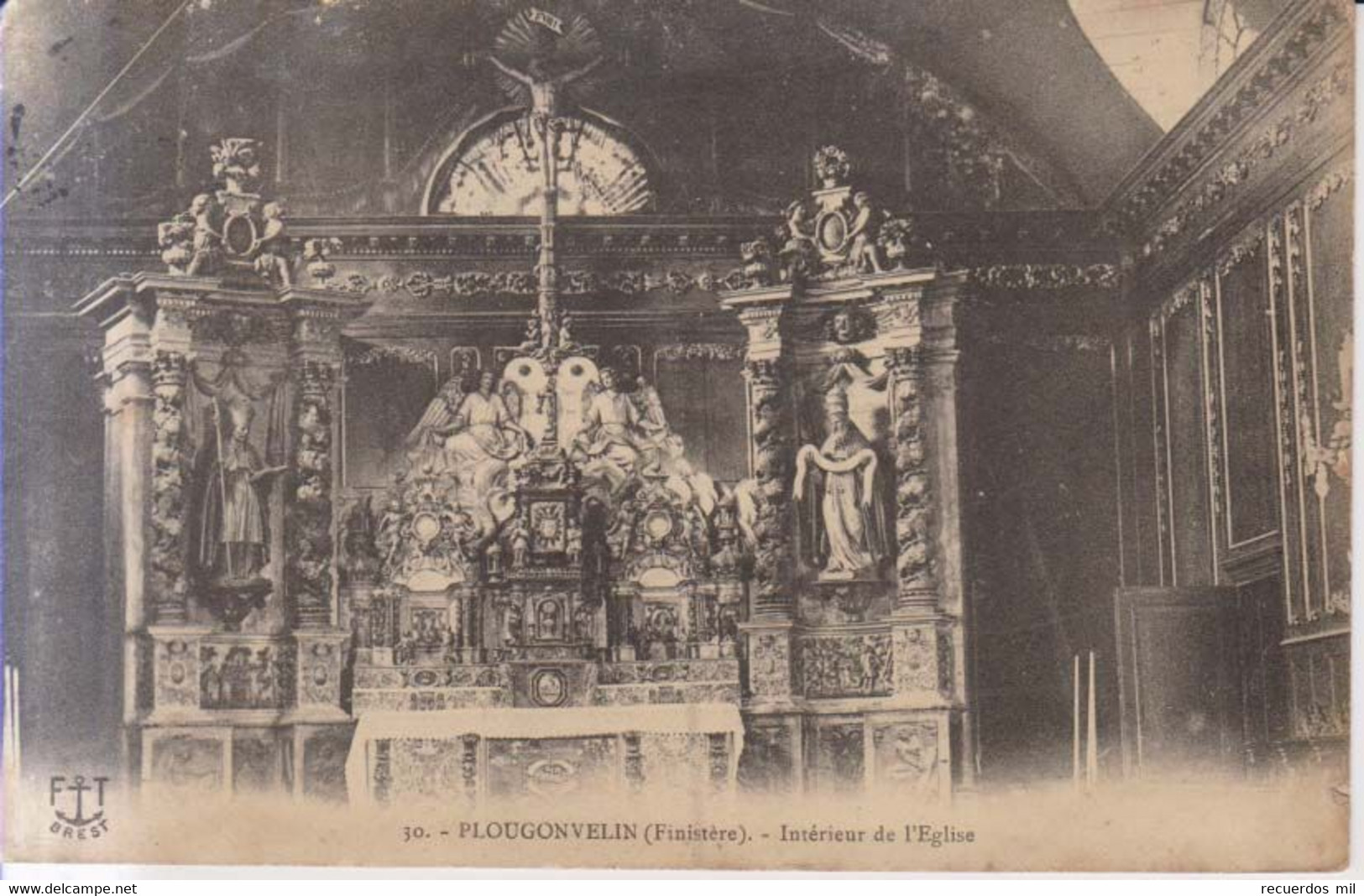 Plougonvelin Interieur De L'eglise 1915 - Plougonvelin