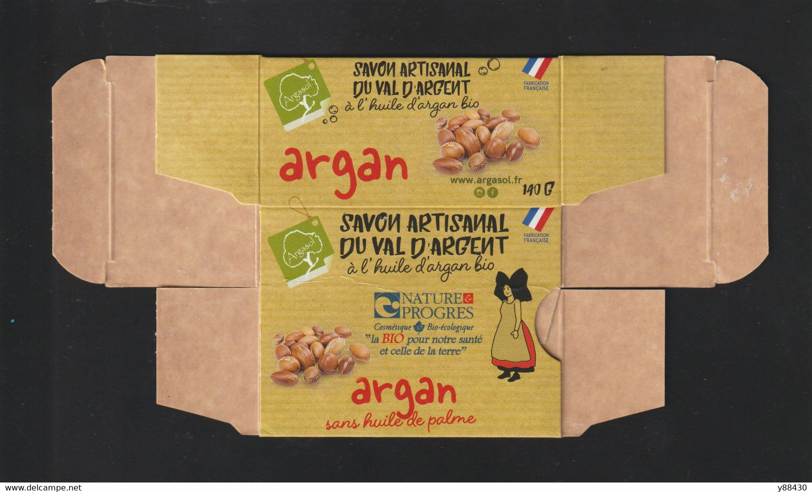 Emballage De SAVON - À L'HUILE D'ARGAN - ARGAN - Savon Artisanal Du Val D'Argent En Alsace - 4 Scan & Photo - Etiketten
