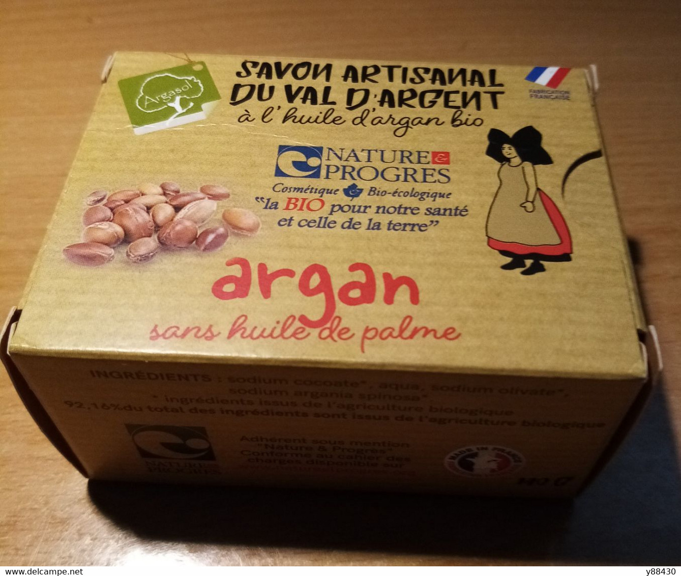 Emballage De SAVON - À L'HUILE D'ARGAN - ARGAN - Savon Artisanal Du Val D'Argent En Alsace - 4 Scan & Photo - Etiquetas