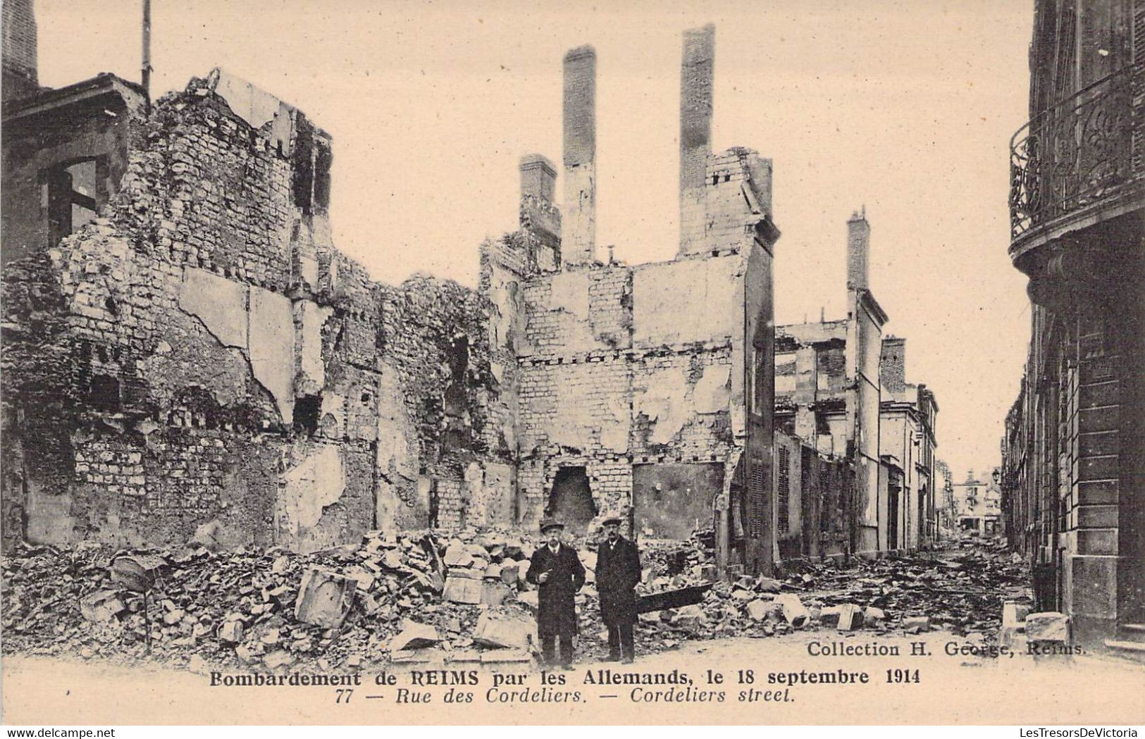 CPA - MILITARIAT - Bombardement De REIMS Par Les Allemands Le 18 Septembre 1914 - Rue Des Cordeliers - Guerre 1914-18