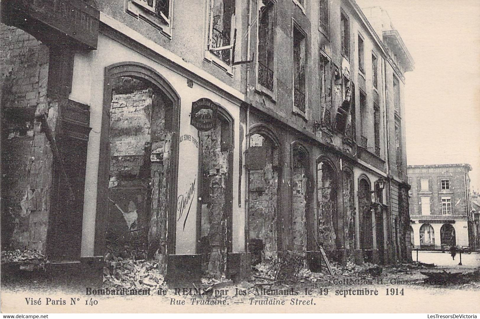 CPA - MILITARIAT - Bombardement De REIMS Par Les Allemands Le 18 Septembre 1914 - Rue Trudaine - Guerre 1914-18
