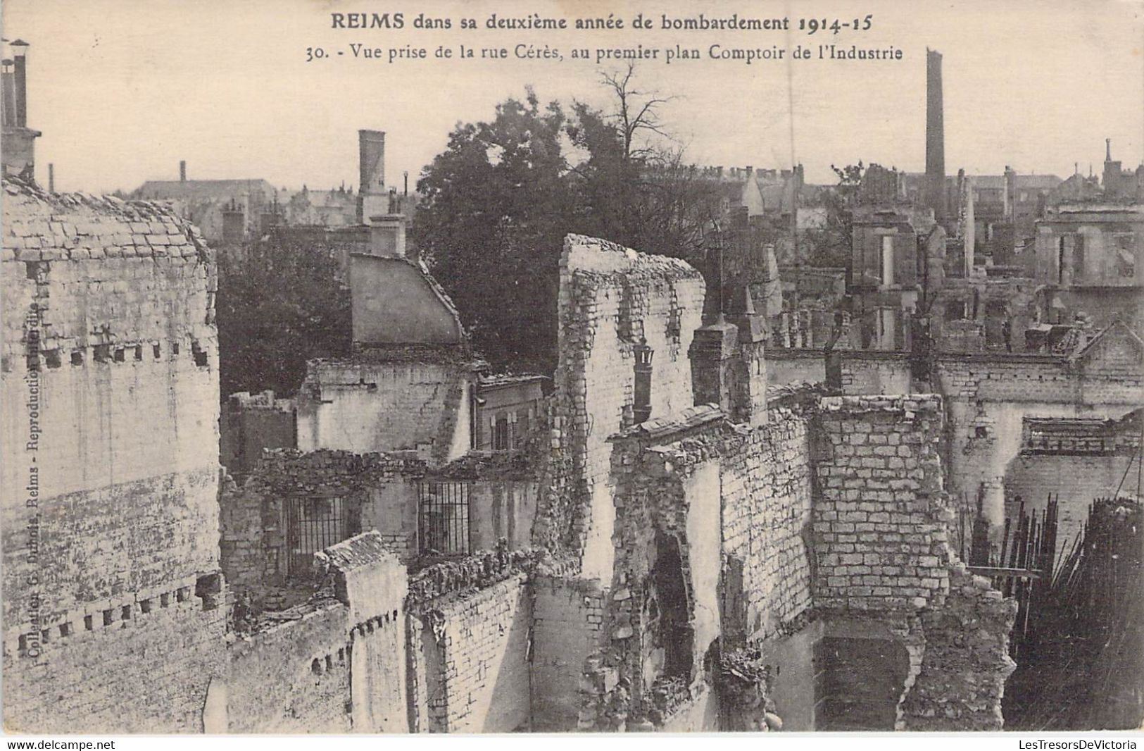 CPA - MILITARIAT - Bombardement De REIMS Par Les Allemands Deuxième Année - Rue Cérès - Comptoir De L'industrie - Weltkrieg 1914-18