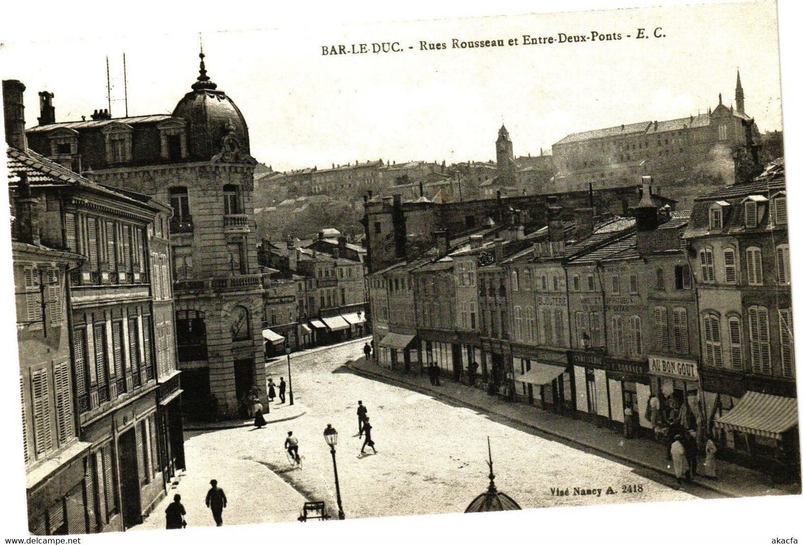 CPA Bar-Le-Duc Rues Rousseau Et Entre-Deux-Ponts - E.C. (178471) - Bar Le Duc