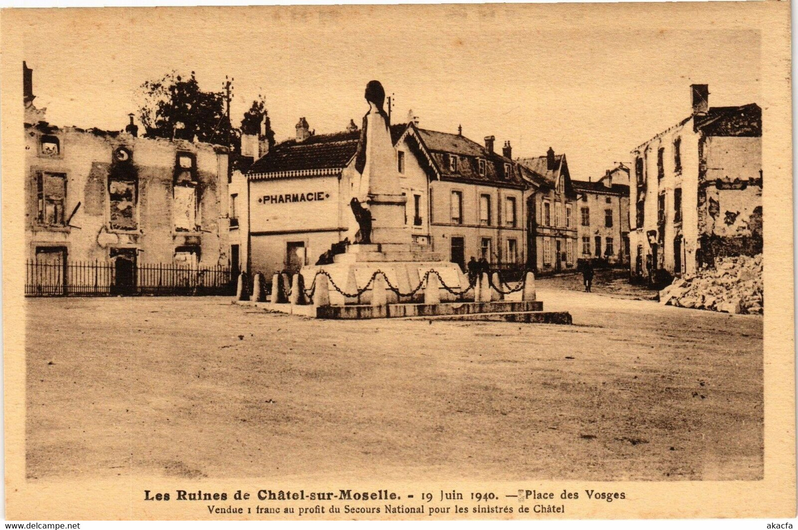 CPA Les Ruines De CHATEL-sur-MOSELLE-Place Des Vosges (184806) - Chatel Sur Moselle