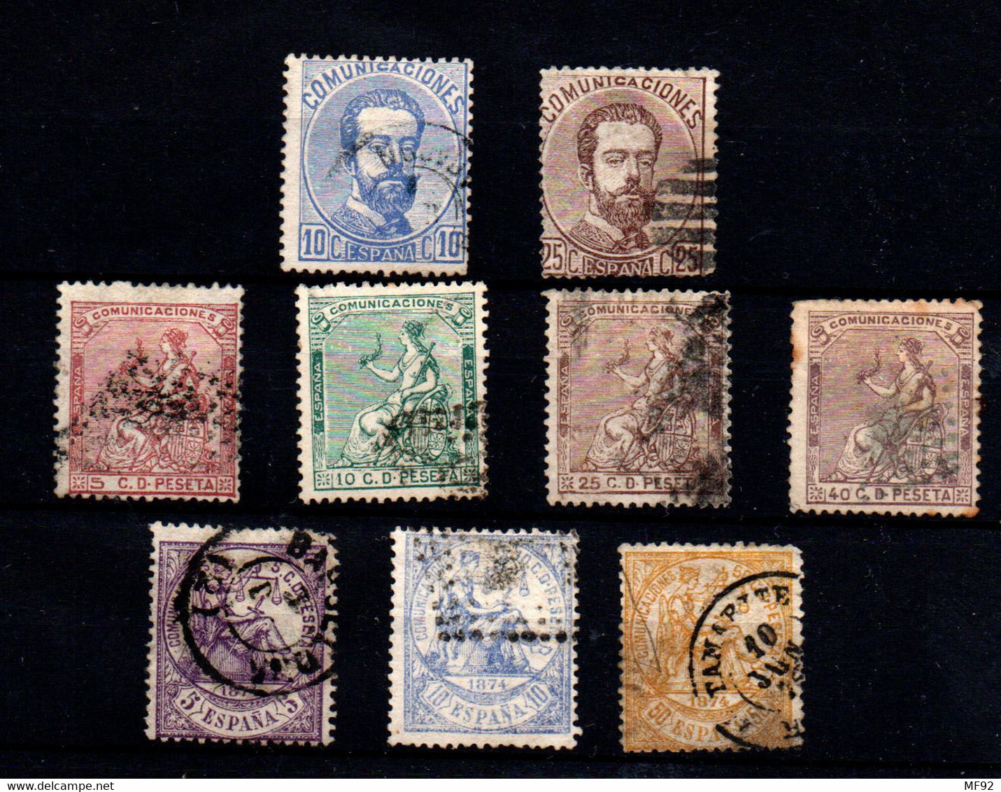 España Nº 121, 124, 132/33, 135/6, 144/5, 149. Año 1872/74 - Used Stamps