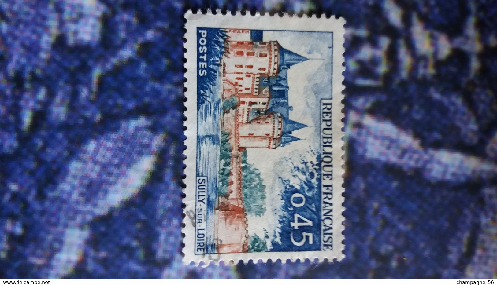 1961   N° 1313 OBLITERE CADRE TRAIT BLEU VERTICALE  A GAUCHE HAUT / SCANNE 3 PAS A VENDRE - Oblitérés