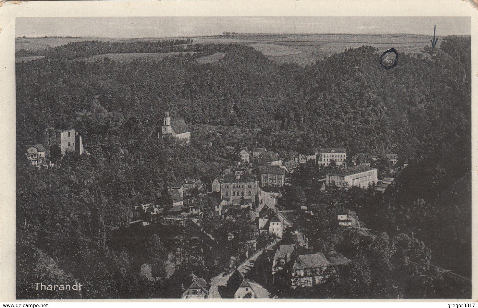 B9064) THARANDT - Schöne Ansicht über Häuser U. Kirche ALT - Tharandt