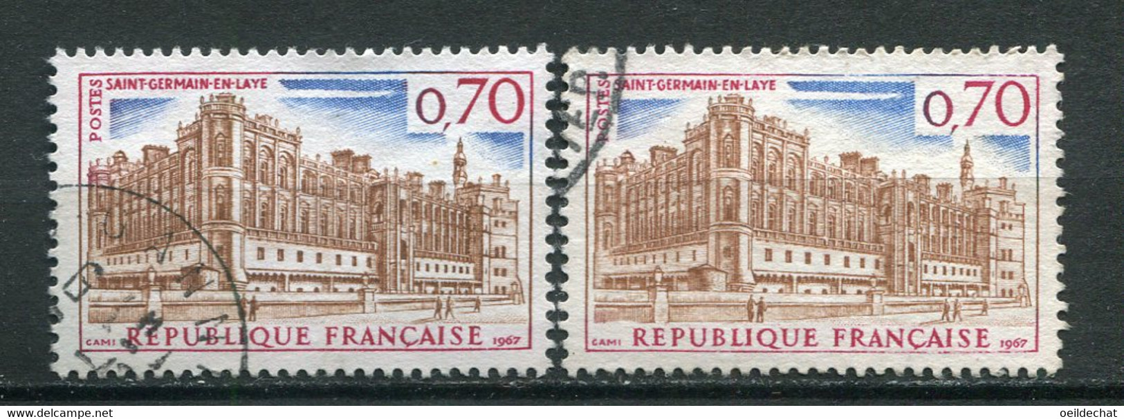 24293 FRANCE N°1501° 70c. Saint-Germain-en-Laye : Foncé Et Tour Teintée + Normal  1967  TB - Used Stamps