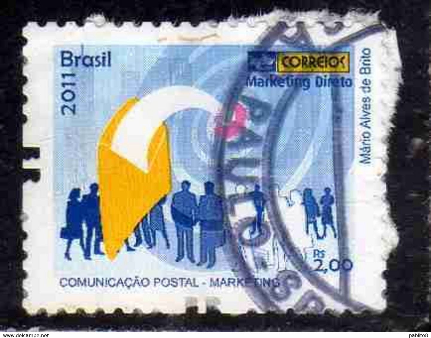 BRAZIL BRASIL BRASILE BRÉSIL 2011 POSTAL COMMUNICATION MARKETING 2.00 USATO USED OBLITERE' - Usados