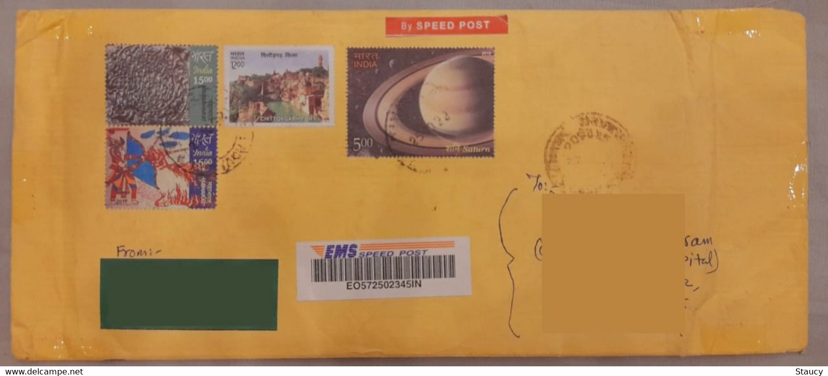 INDIA 25.10.2022 SOLAR ECLIPSE COVER, Posted On 25/10/2022 The Solar Eclipse Day By Registered Speed Post As Per Scan - Autres & Non Classés