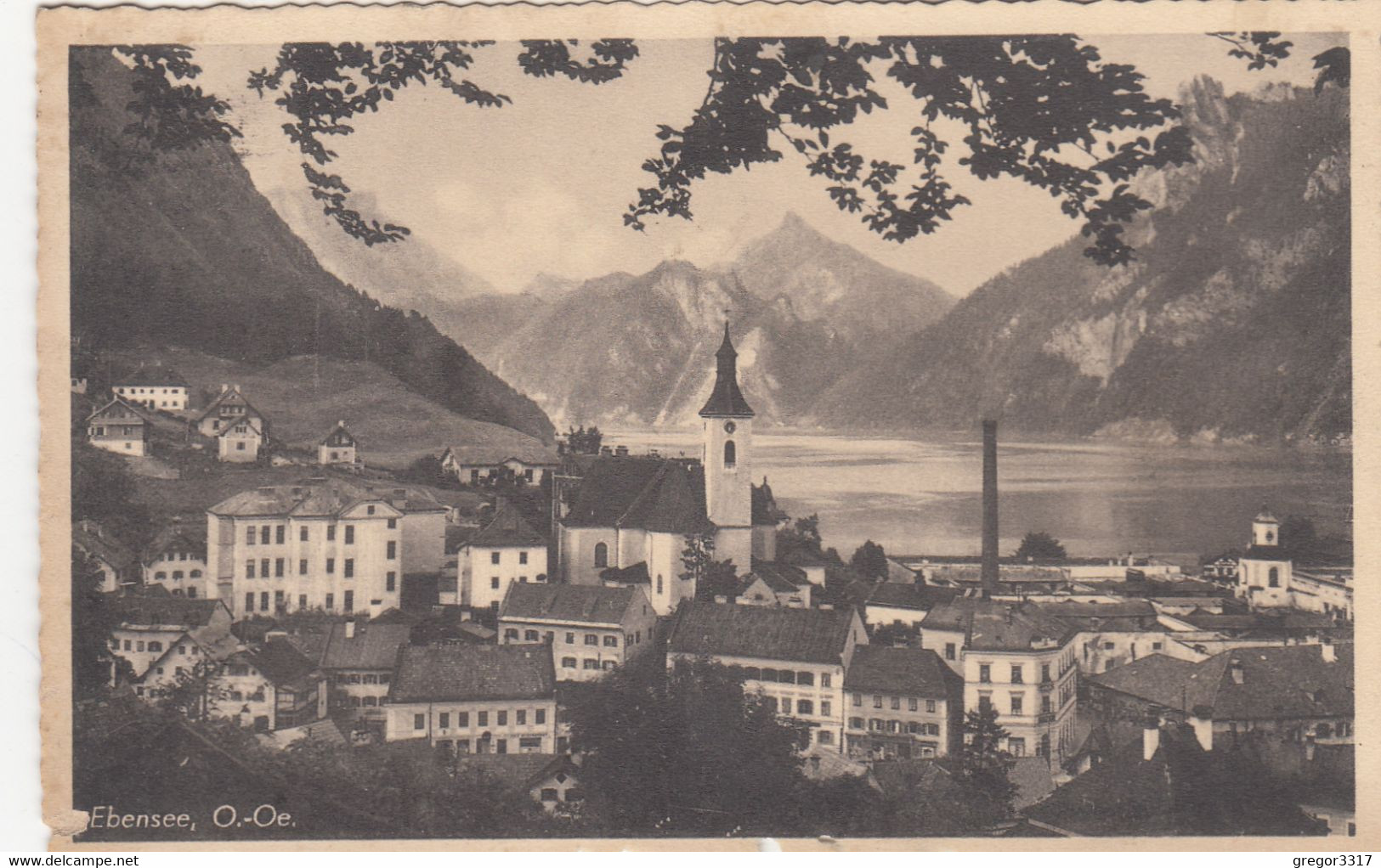 B9087) EBENSEE - OÖ - Häuser Details KIRCHE U. See 1936 - Ebensee