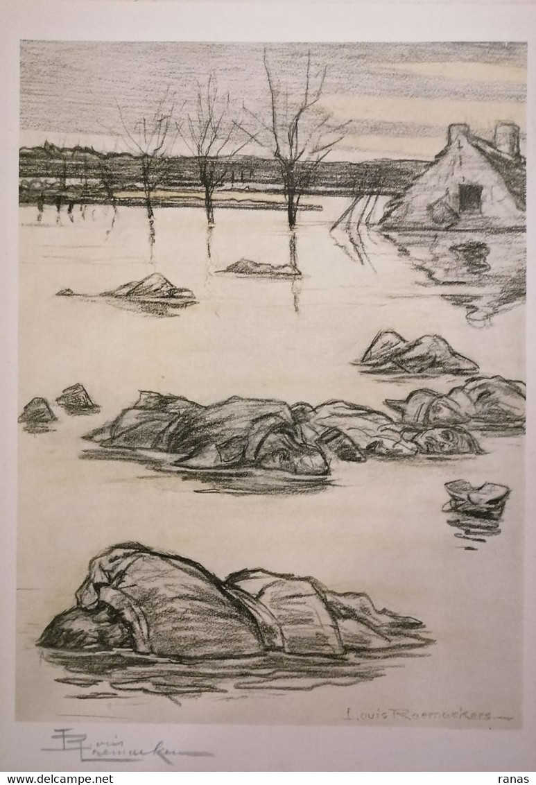 Gravure Signée Au Crayon De Louis Raemaekers Guerre WWI Carton Fort - Dokumente