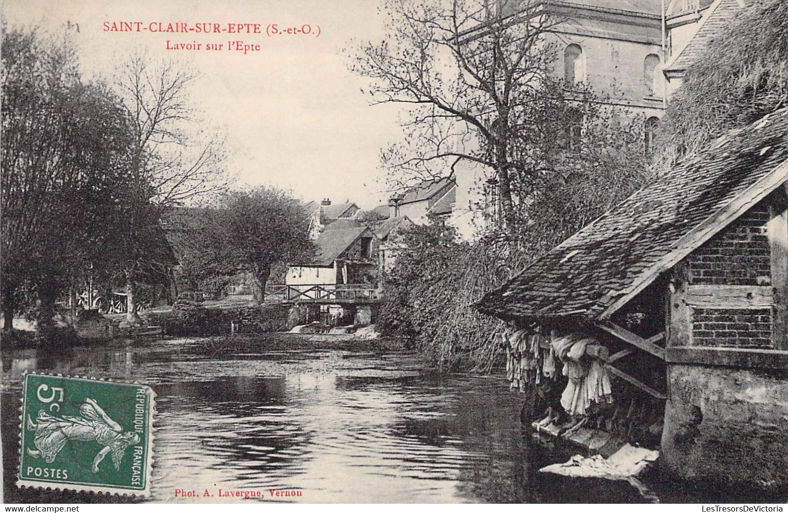 CPA - 95 - Saint Clair Sur Epte - Lavoir Sur L'Epte - Photo Lavergne Vernon - Saint-Clair-sur-Epte