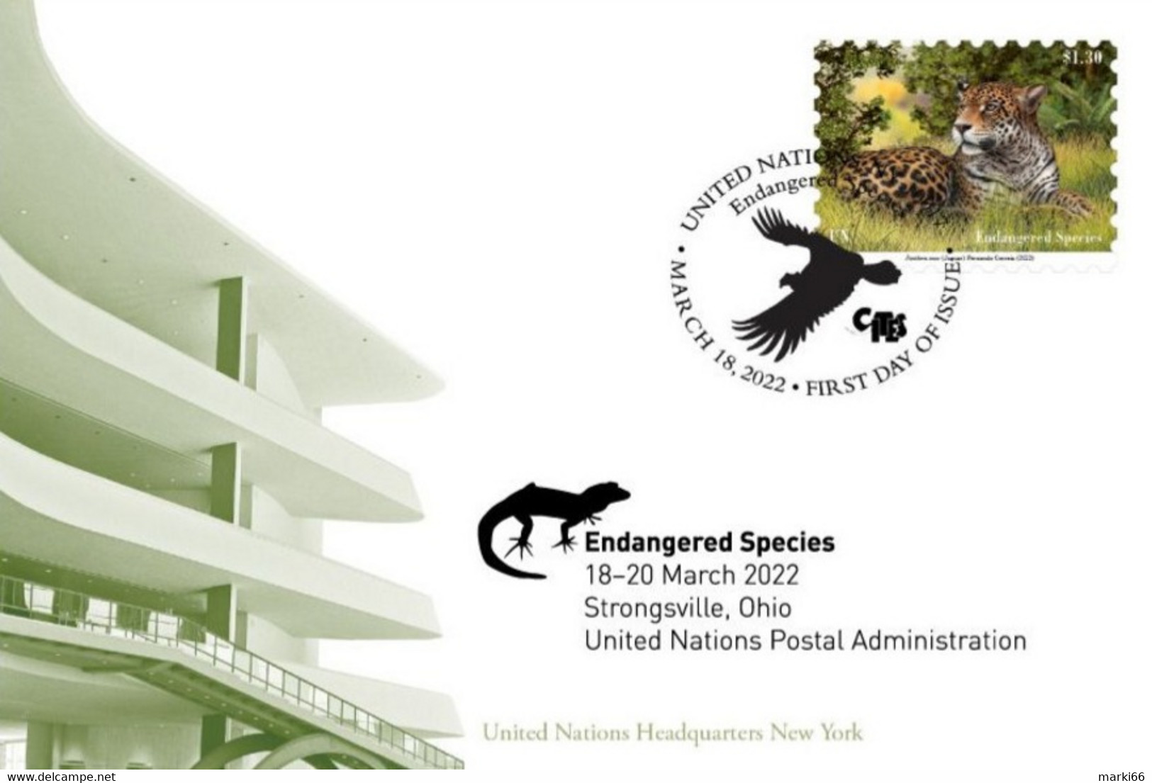 United Nations - New York - 2022 - Endangered Species - Strongville Stamp Exhibition - Special Card With Postmark - Maximumkarten