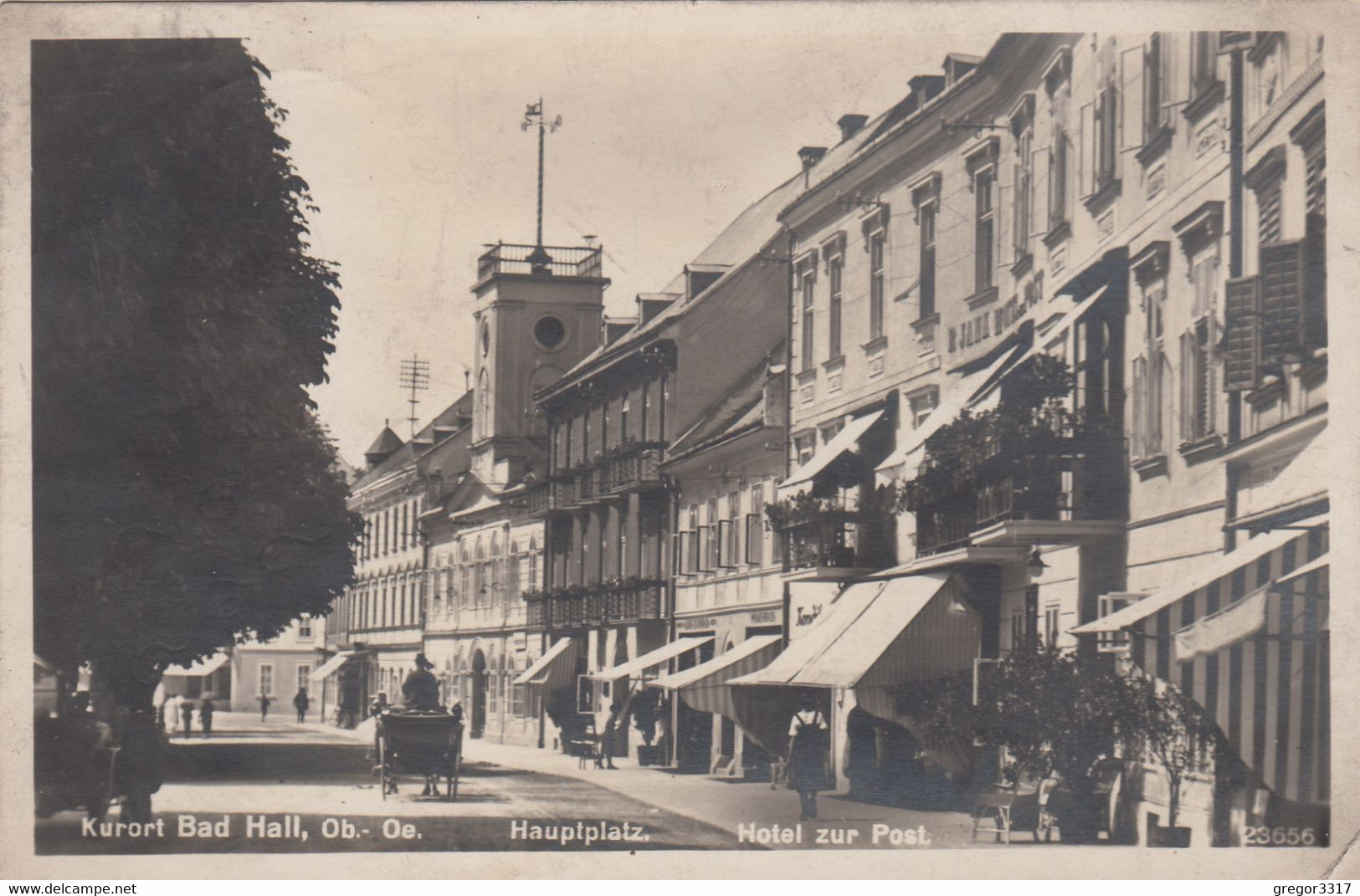 B9102) BAD HALL - OÖ - Hauptplatz - Kutsche - Hotel Zur POST  Alt 1 1928 - Bad Hall