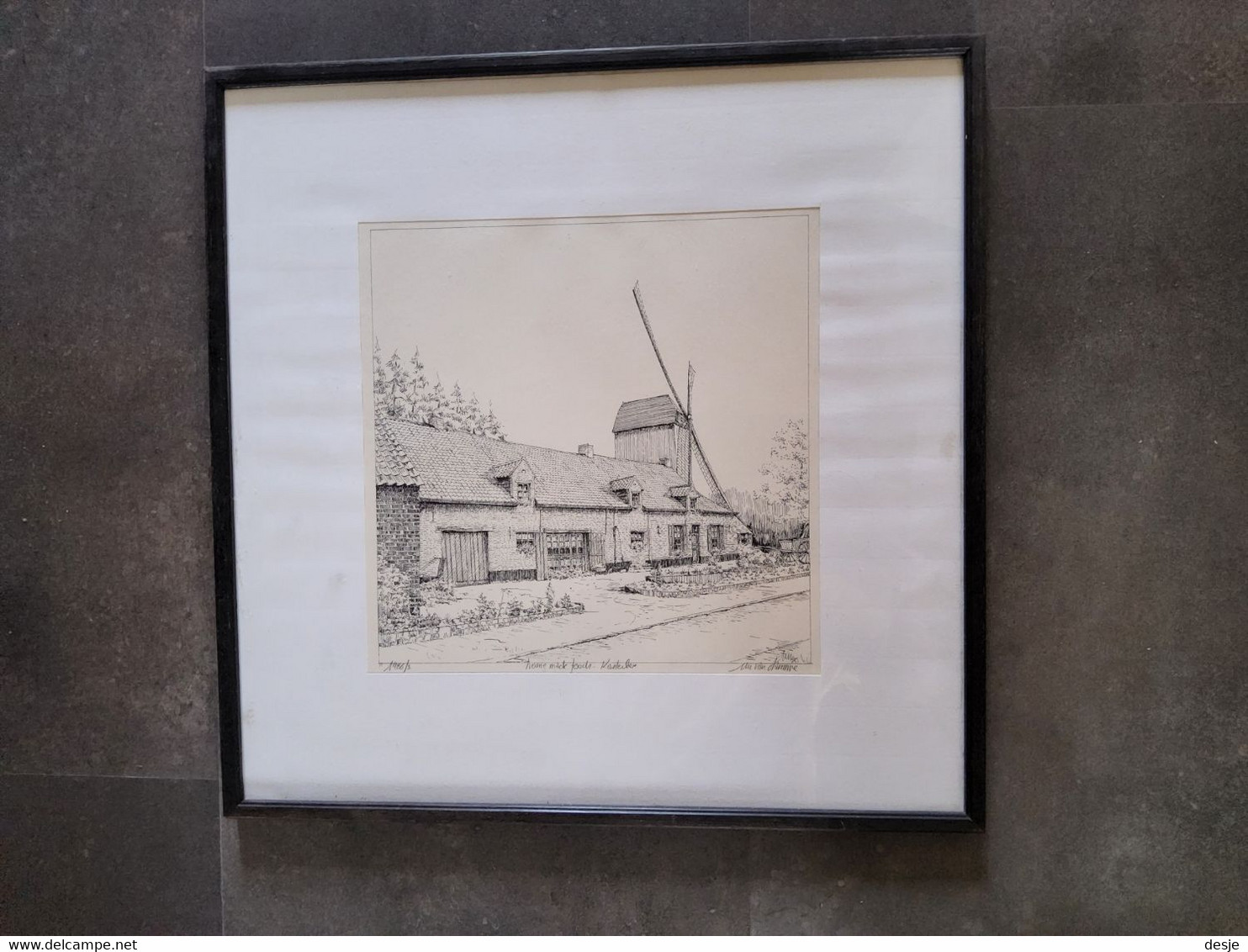 Ets Home Made Foods Met Houten Molen In Kasterlee 1986/3 Door M. Van Damme - Etchings