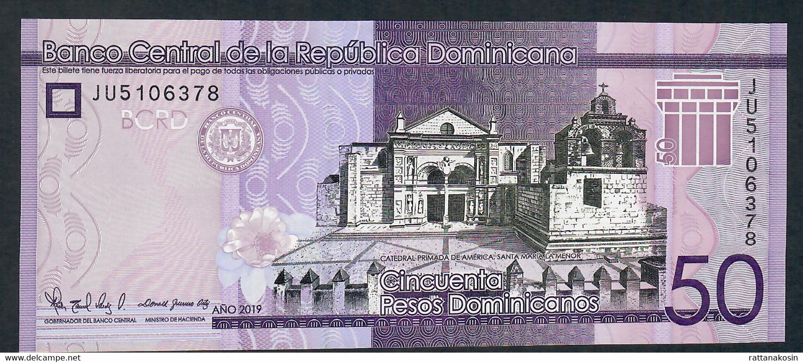 DOMINICAN REPUBLIC NLP ( =B727b ) 50 Pesos 2019  #JU    UNC. - Dominikanische Rep.