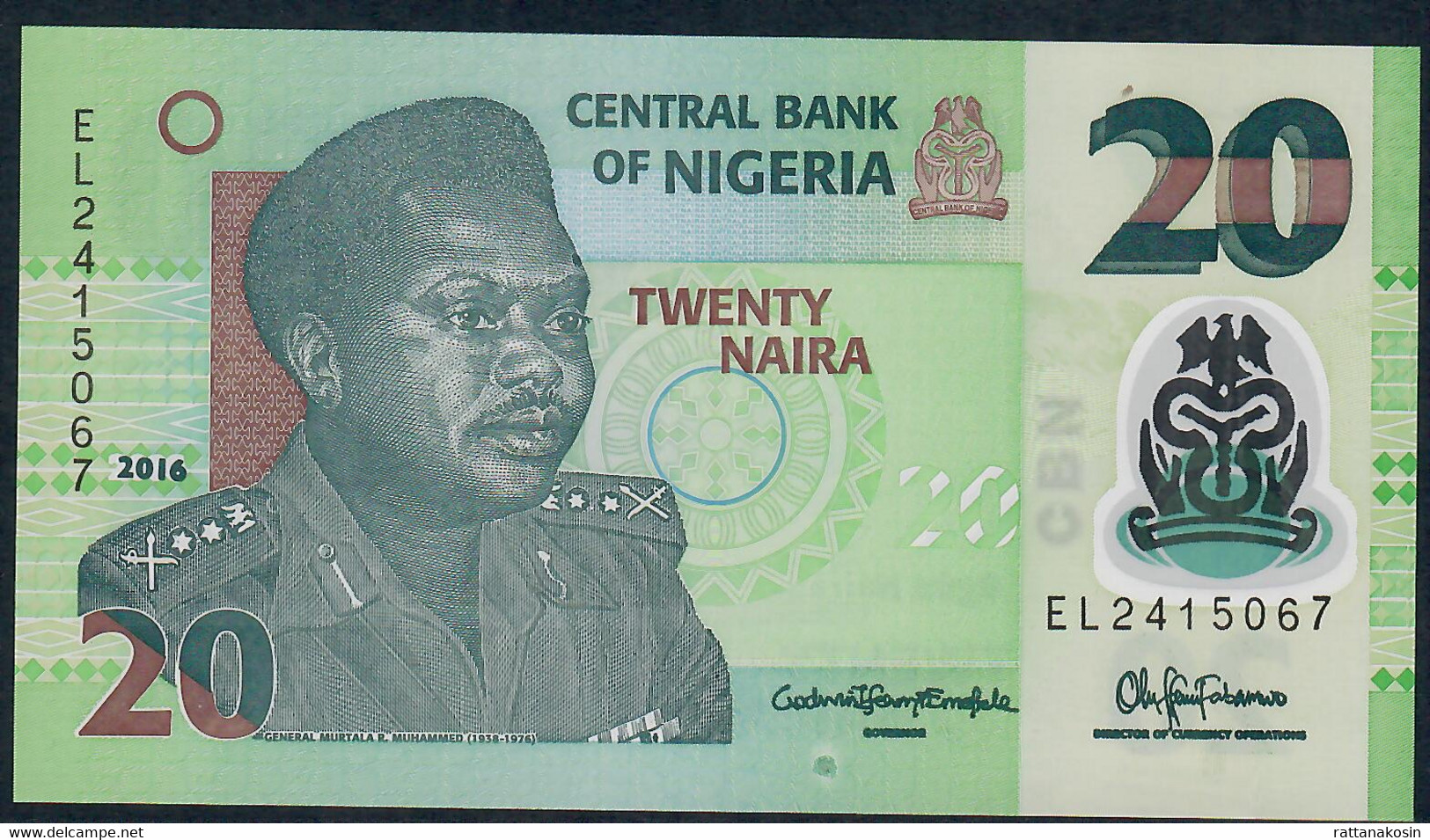 NIGERIA P34p   20 NAIRA 2016 #EL  UNC. - Nigeria