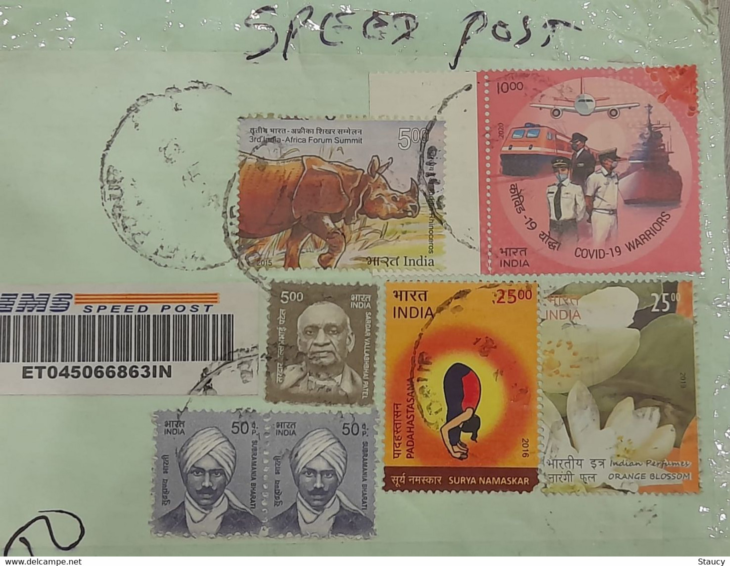 INDIA 2020 Salute To Pandemic / Covid-19 Warriors Stamp Franking On Registered Speed Post Cover As Per Scan - Otros & Sin Clasificación