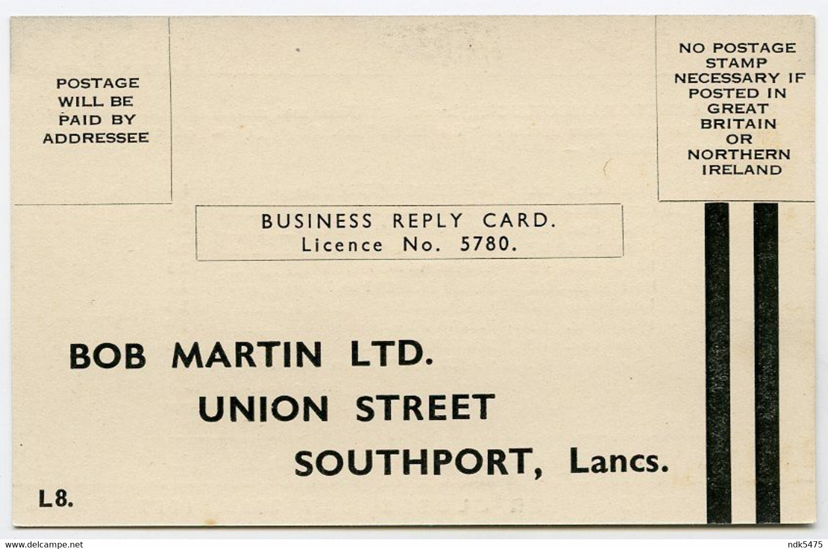 SOUTHPORT : BOB MARTIN, UNION STREET - SPECIAL OFFER, 1937 (ADVERTISING - BUSINESS REPLY CARD) - Southport