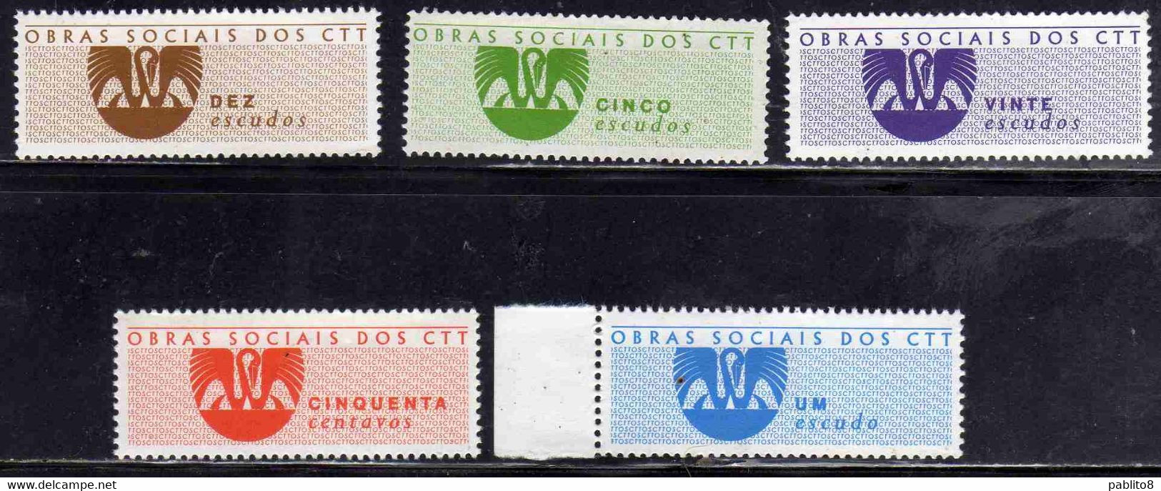 PORTOGALLO PORTUGAL 1961 REVENUE FISCAL OBRAS SOCIAIS DE CTT SOCIAL COMPLETE SET SERIE COMPLETA MNH - Unused Stamps