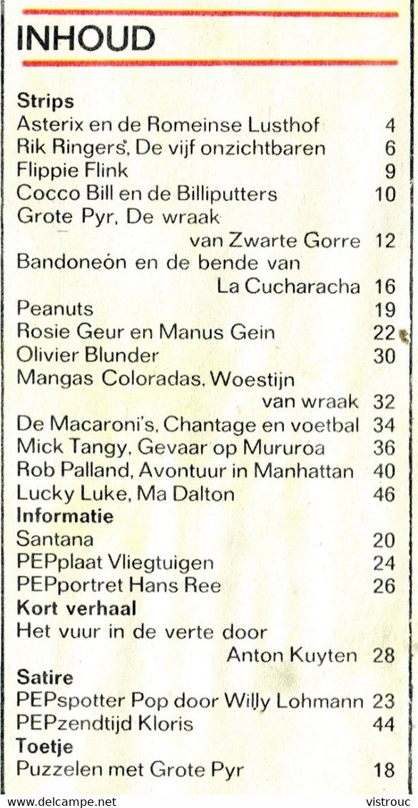 1971 - PEP - N° 45 - Weekblad - Inhoud: Scan 2 Zien. - Pep