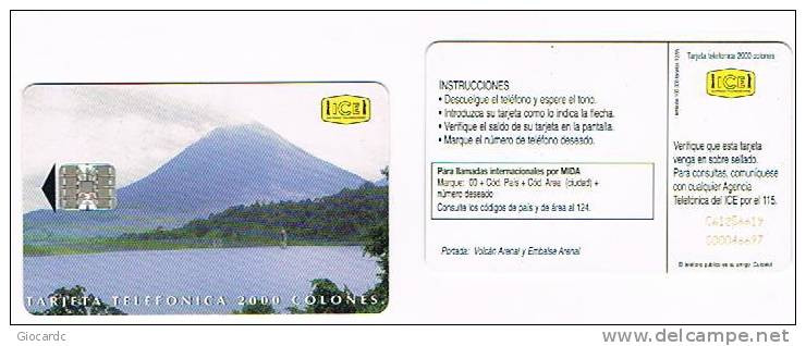 COSTA RICA - ICE (CHIP) - 1995 VOLCAN ARENAL Y EMBALSE  ISSUE 12.95 - USED   -   RIF. 528 - Volcanes