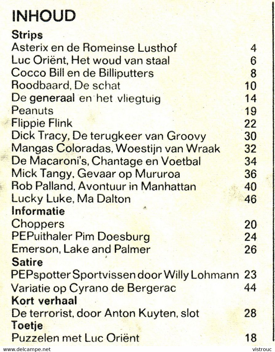 1971 - PEP - N° 48 - Weekblad - Inhoud: Scan 2 Zien - Dick TRACY. - Pep