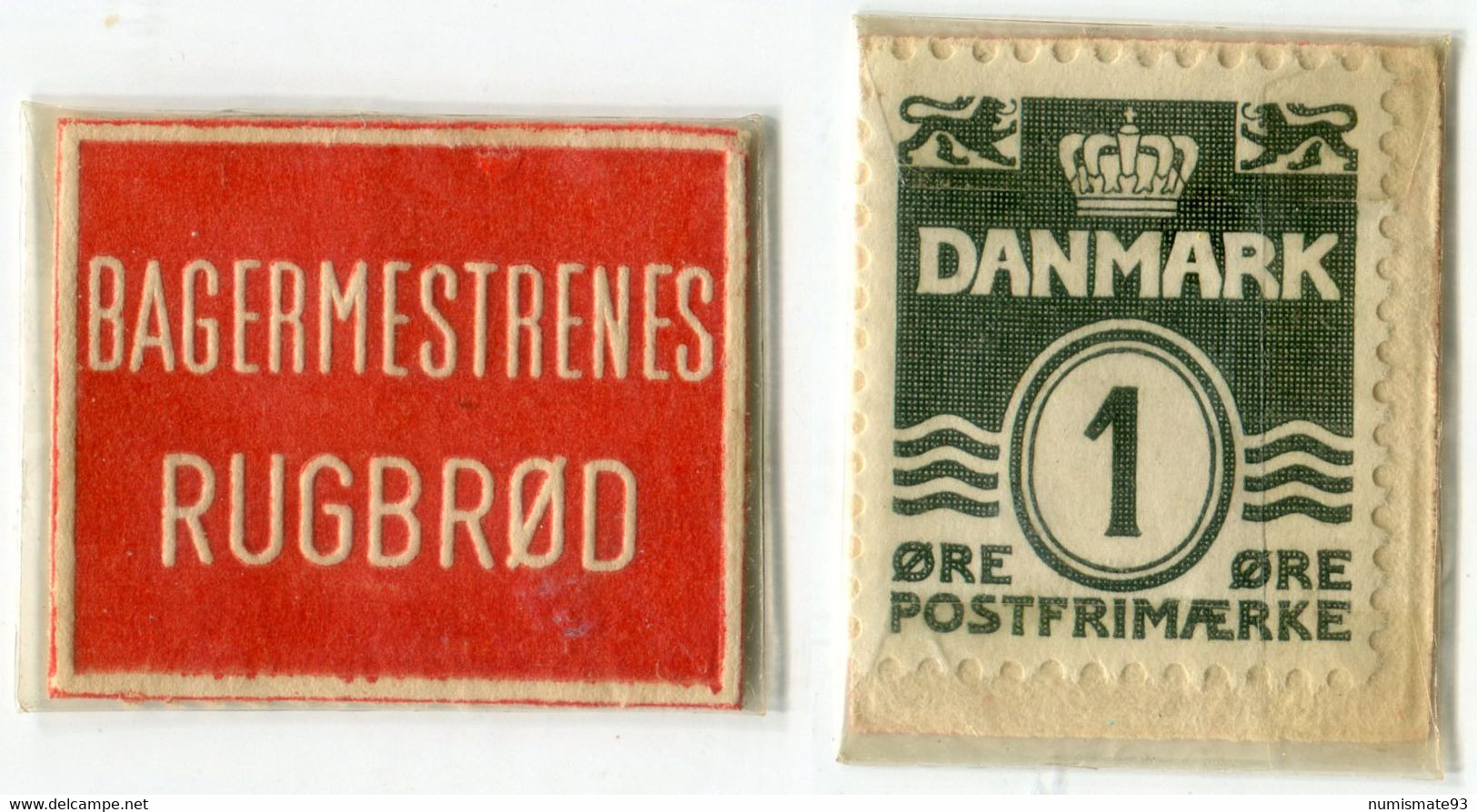 N93-0696 - Timbre-monnaie - Danemark - Bagermestrenes Rugbrød - 1 øre - Kapselgeld - Encased Stamp - Noodgeld