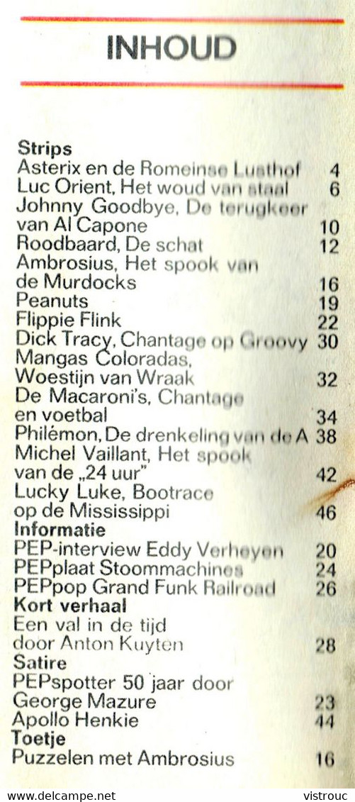1972 - PEP - N° 2 - Weekblad - Inhoud: Scan 2 Zien. - Pep
