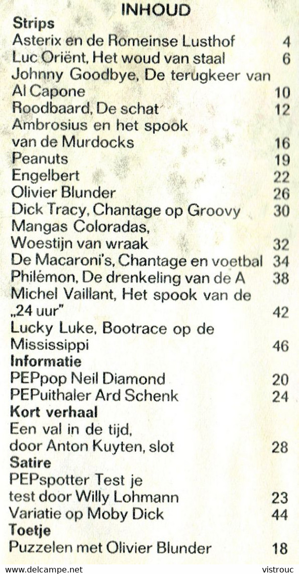 1972 - PEP - N° 3 - Weekblad - Inhoud: Scan 2 Zien - Achille TALON. - Pep