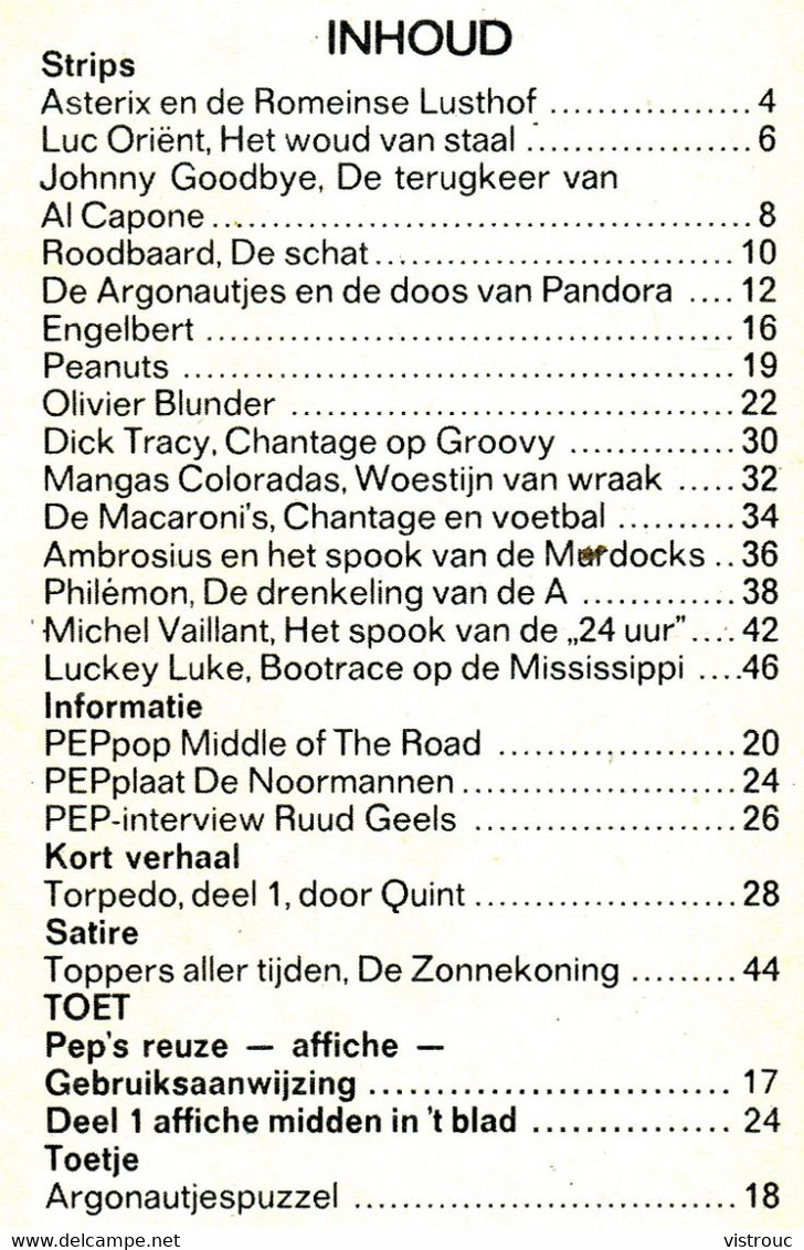 1972 - PEP - N° 4 - Weekblad - Inhoud: Scan 2 Zien. - Pep