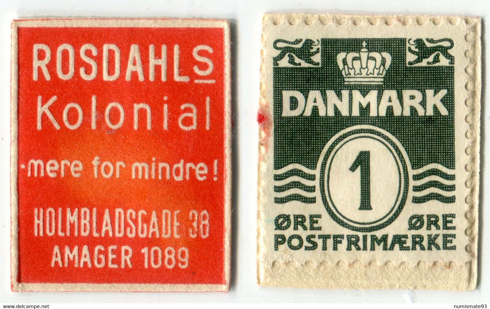 N93-0701 - Timbre-monnaie - Danemark - Rosdahls Kolonial - 1 øre - Kapselgeld - Encased Stamp - Notgeld