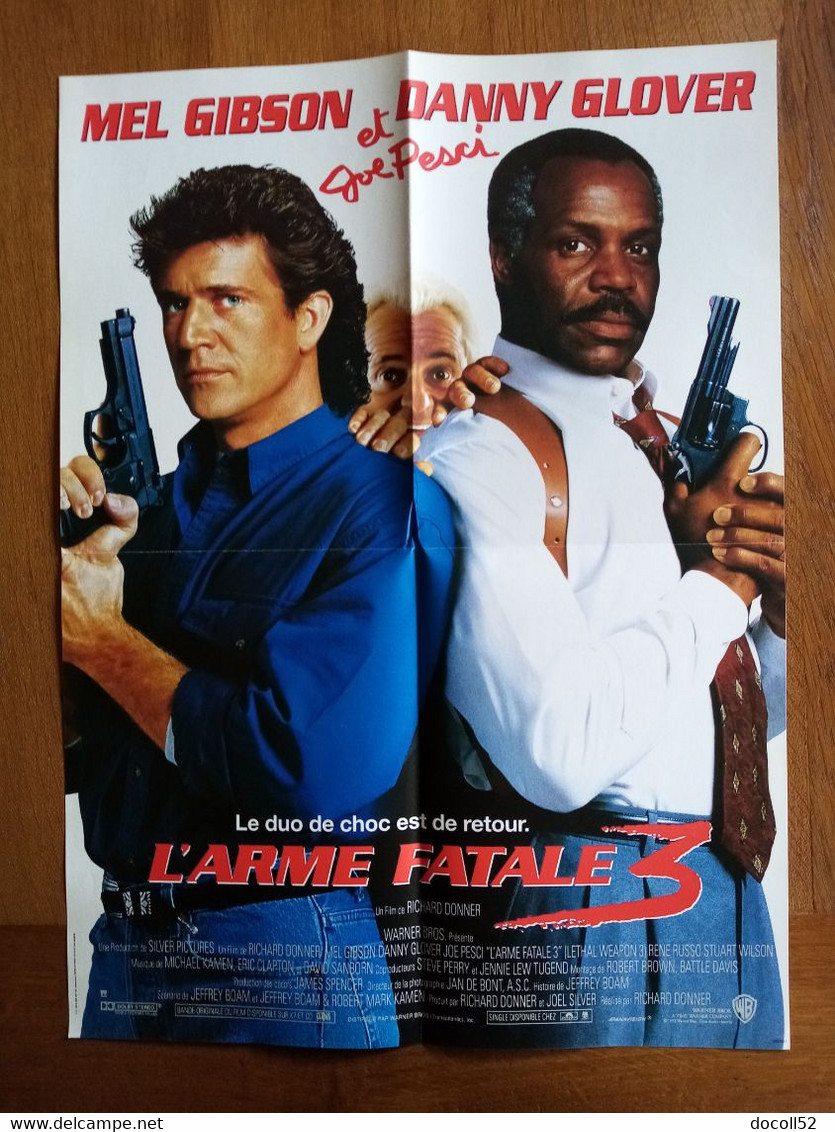 AFFICHE CINEMA ORIGINALE FILM L'ARME FATALE 3 1992 MEL GIBSON DANNY GLOVER JOE PESCI 52.0CMX38.3CM DE RICHARD DONNER - Affiches & Posters