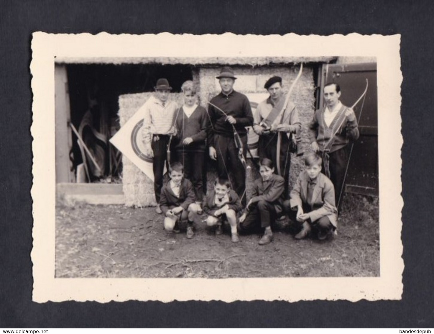 Carte Federation Francaise Tir Arc Section Tir à La Cible Ligue Lorraine Saint Dié Vosges G. Blanchez  Plus Photo Groupe - Bogenschiessen