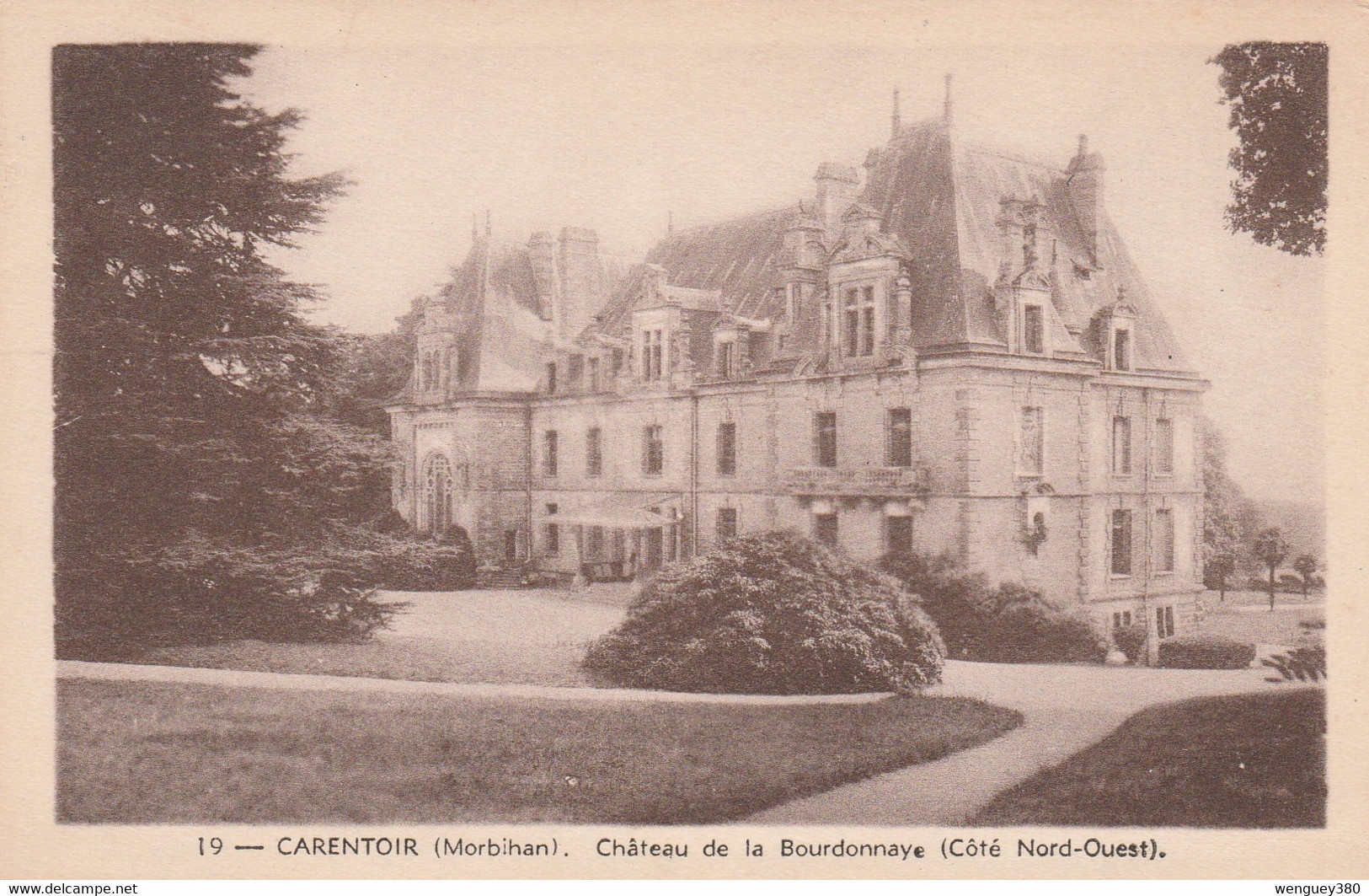 56 CARENTOIR      LA GACILLY   Château De La Bourdonnaye   (Côté Nord-Ouest)      TB  PLAN.  1950  RARE - La Gacilly