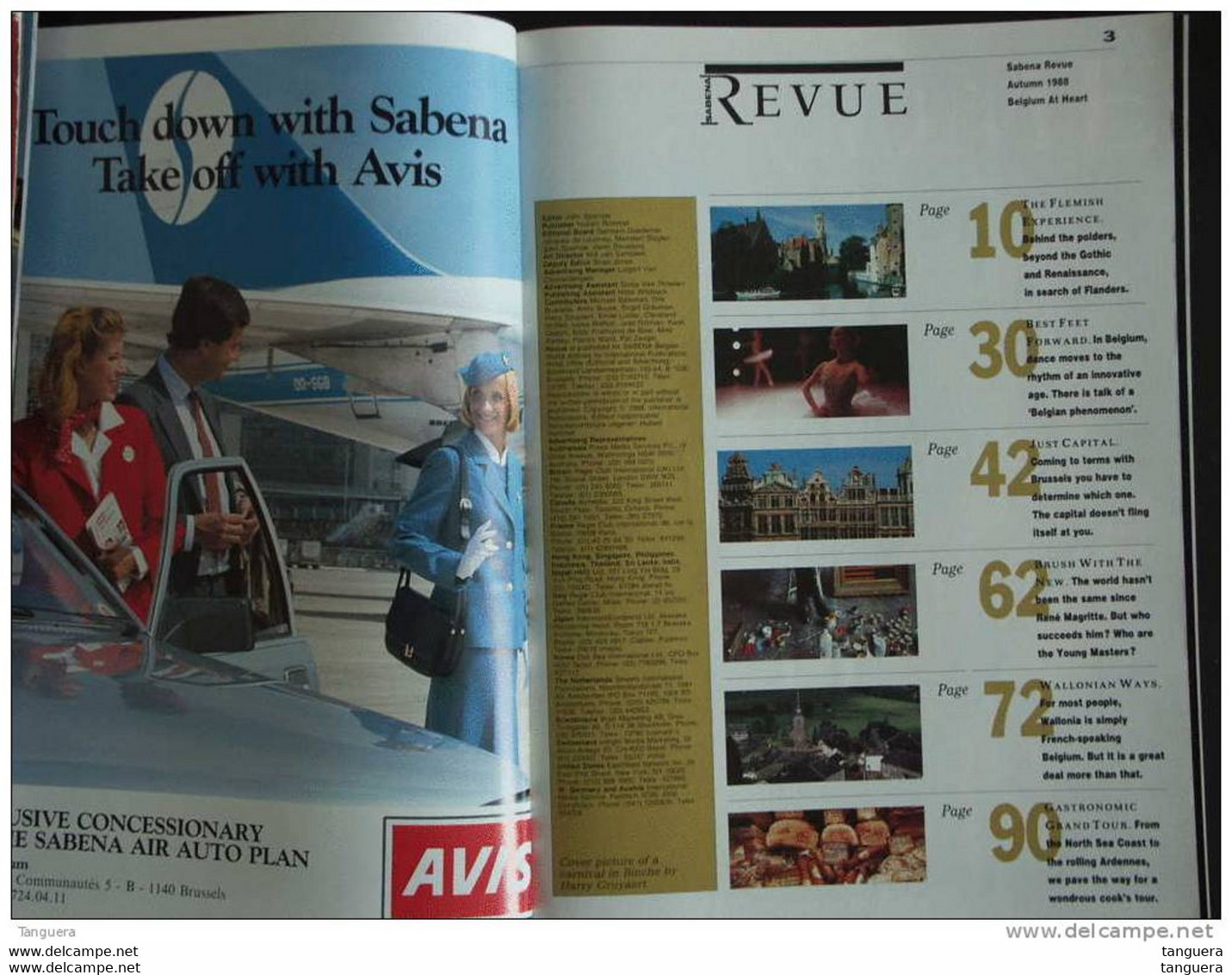 SABENA REVUE Autumn 1988 - 98 Pagina's Oa Carnaval Binche - Aviation
