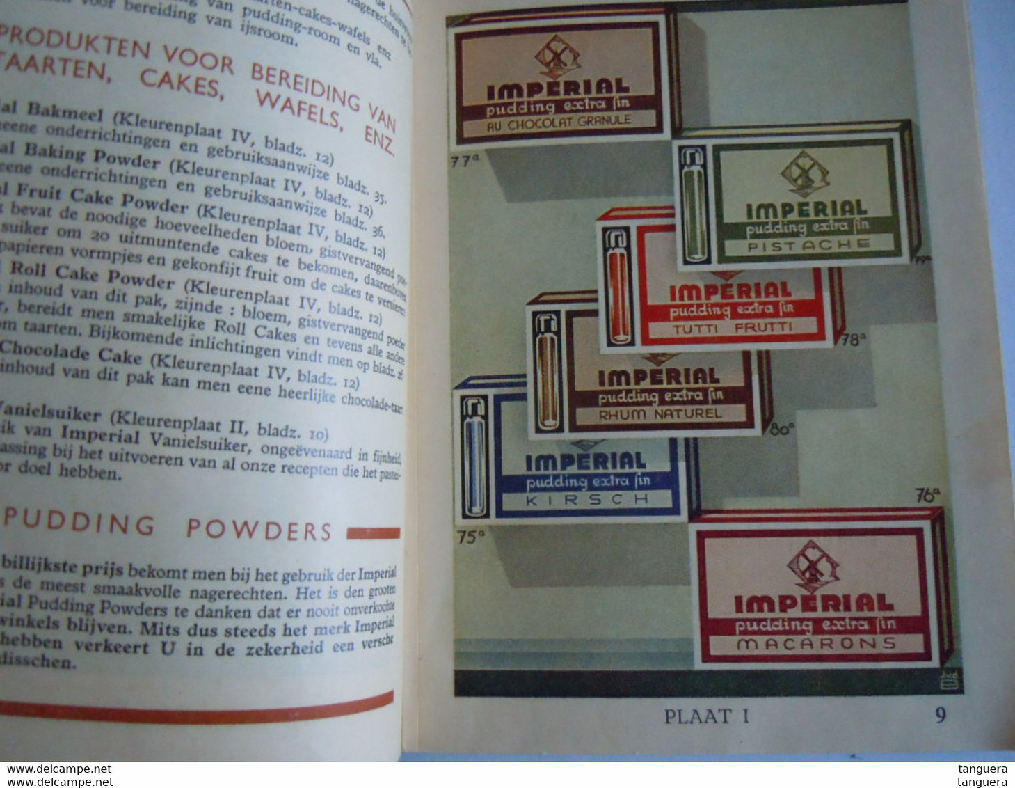 Kookboekje  Handboek Recepten De Nagerechten Vervaardigd Met IMPERIAL Produkten Antwerpen Form. 12,5 X 16,5 Cm - Praktisch