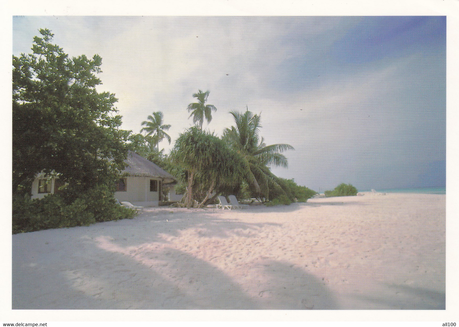 A20560 - MALDIVES VELAVARU ISLAND POST CARD USED 2000 STAMP MALDIVES ROSA MULTIFLORA SENT TO SWITZERLAND GENEVE - Maldivas