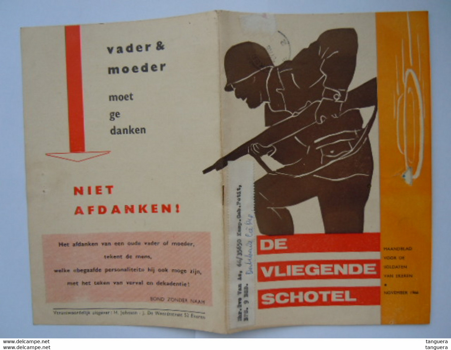 De Vliegende Schotel Maandblad Voor De Soldaten Van Ekeren November 1966 - Nederlands